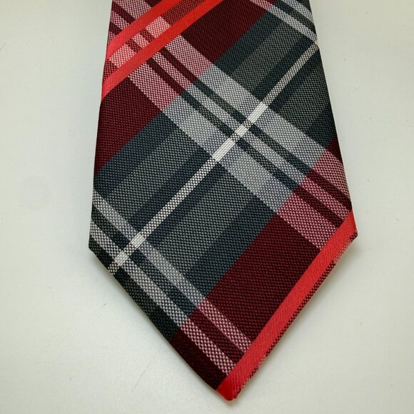 SPARKS John Sparks Mens Striped Tartan Holiday Tie Preppy Argyle - Picture 2 of 9